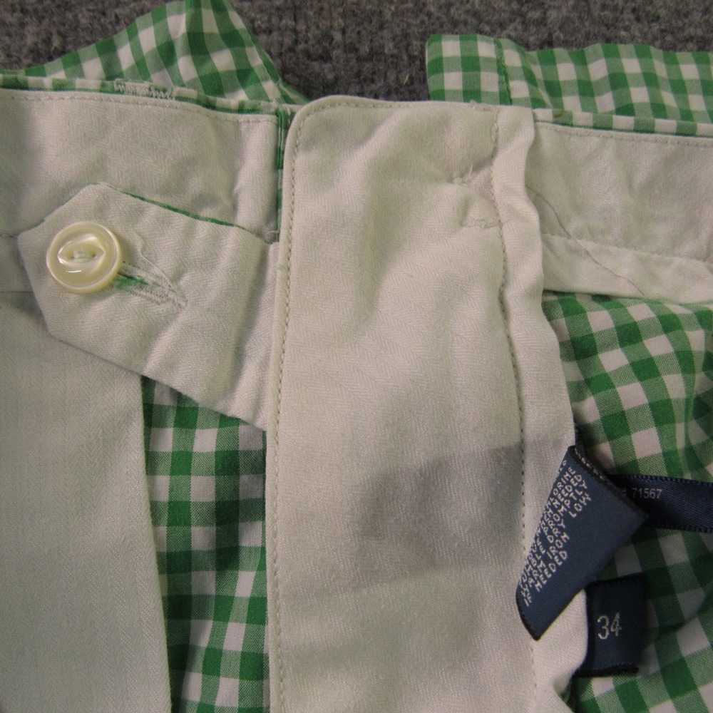 Polo Ralph‎ Lauren Shorts Mens 34x9 Green Gingham Check Suffield Cotton Classic - Picture 6 of 11